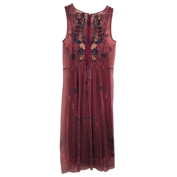 NWOT Johnny Was Biya Krioh Mesh Dress Red Medium - Picture 5 of 8